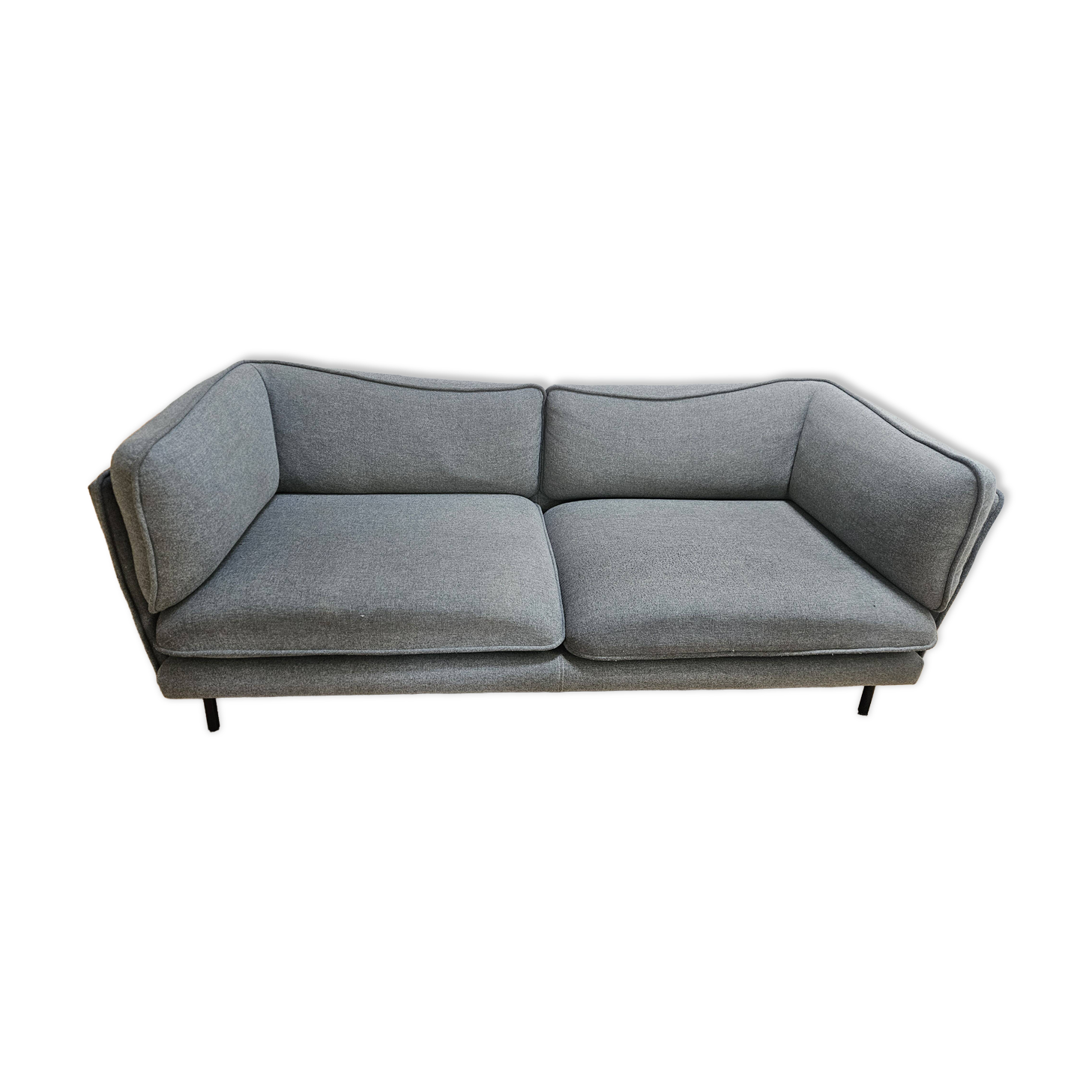 3-seater sofa Made, grey felt and black legs