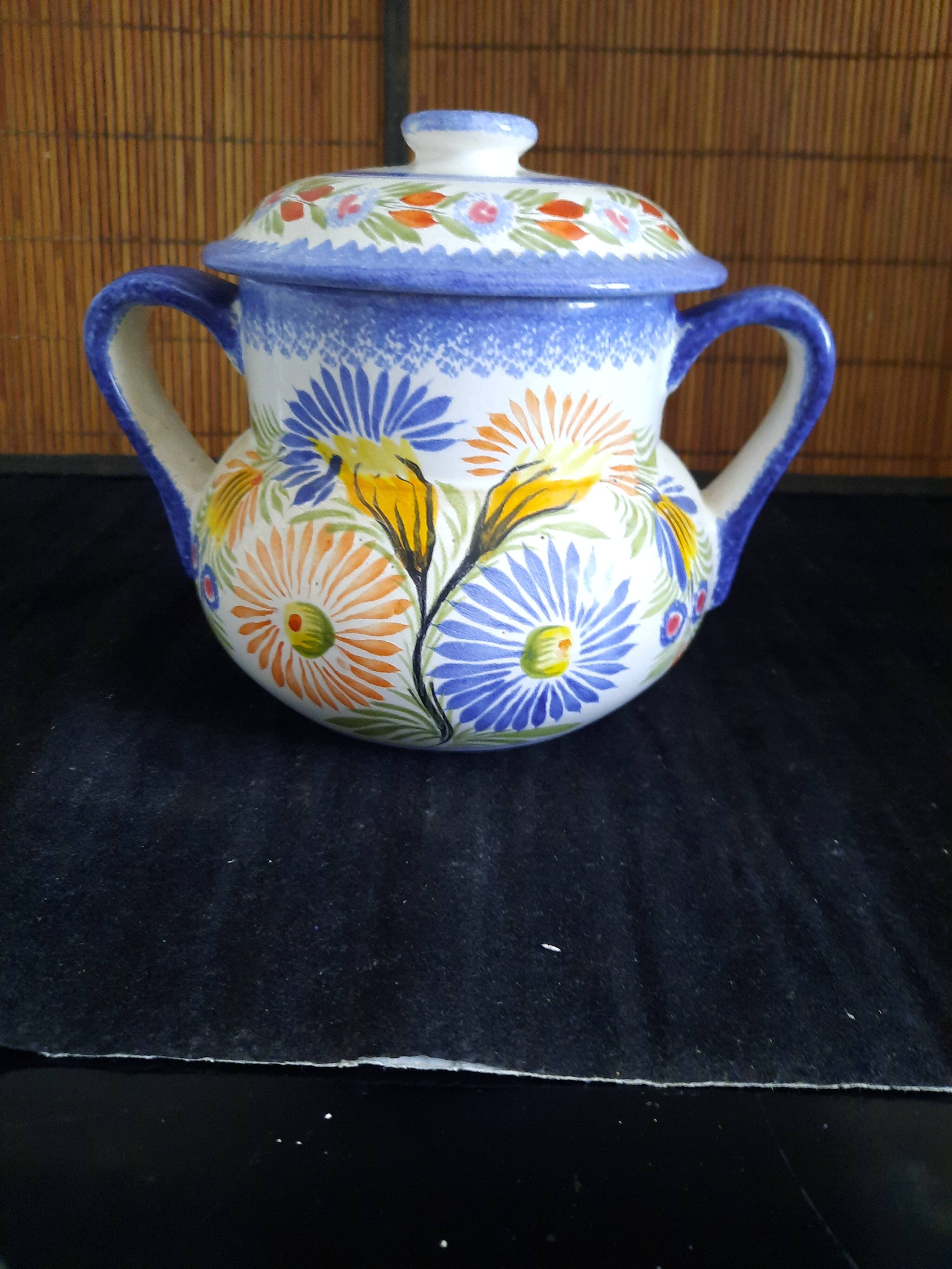 Large stockpot with lid - Henriot Quimper - Cordon Bleu decoration