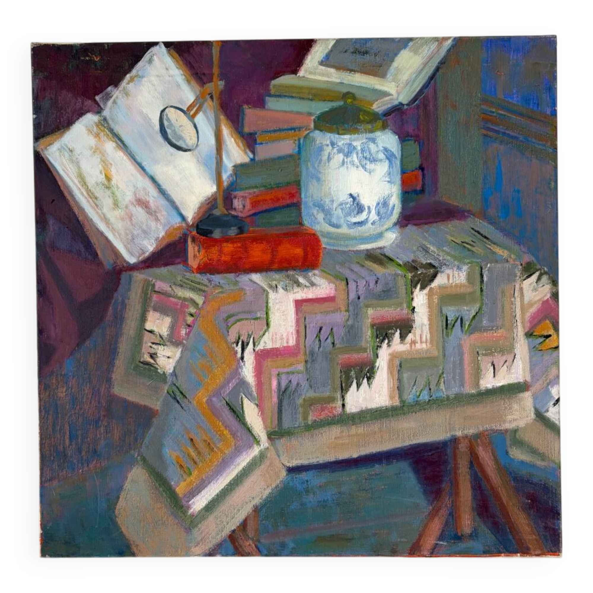 The reading table, oil on canvas