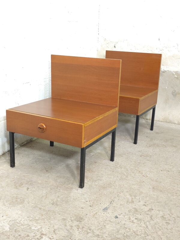 Paire de tables de chevet tables de nuit 1960 Fristho