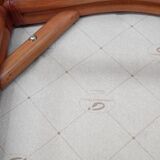 Set of 6 bamboo dining room chairs with geometric upholstery by Gasparucci