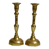 Pair of solid brass candlesticks