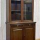 English walnut two-body library from the early 20th century.