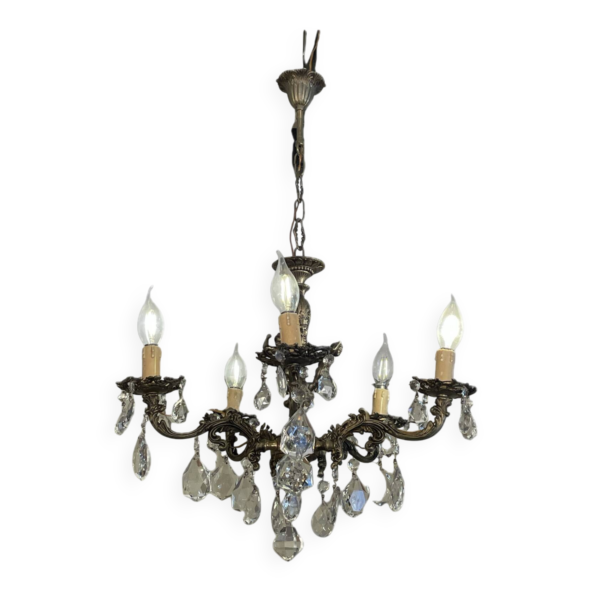 5-light crystal chandelier