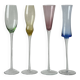 4 verres à pied multicolores