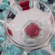 Brutalist cut glass candy box with lid and coloured inserts, 1970s