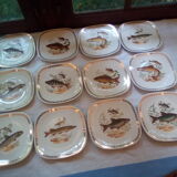Set of 12 Longchamp plates and fish dish