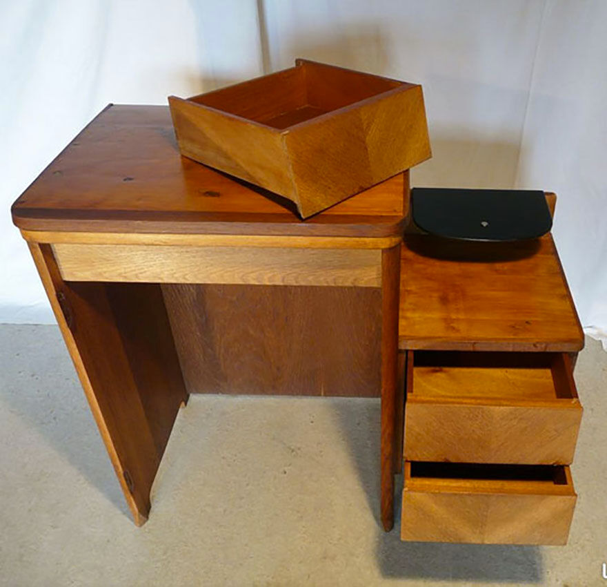 Oak desk and its chair, 1950