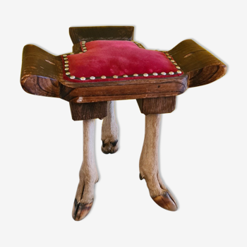 Vintage stool with dear legs, 1960s