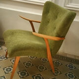 Pair of Wing chairs  Zig Zag scandinavian 50 60s