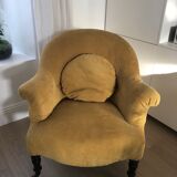 Fauteuil crapaud ancien retapissé à neuf