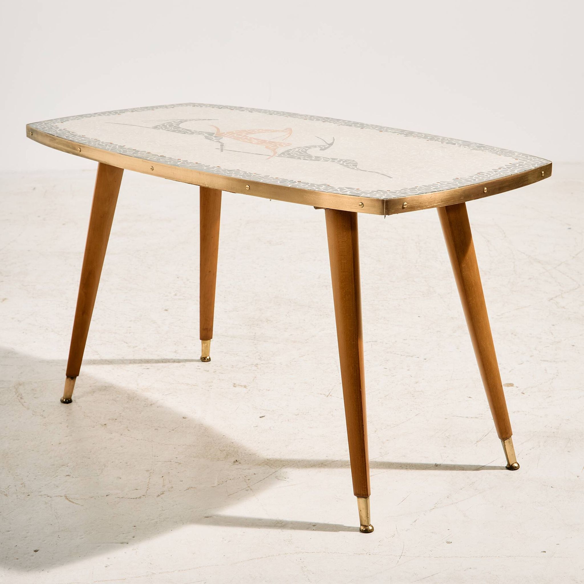 Table basse avec plateau en mosaïque