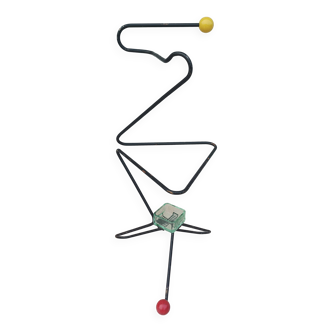 Coat rack 1950 metal and wooden balls
