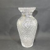 Large baluster vase in cut crystal