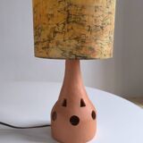 Openwork terracotta table lamp