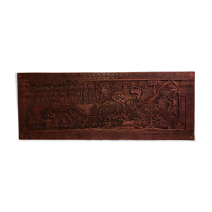 Bas relief en bois exotique