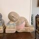 Old Pair of Asian Bookends Exotic Wood Asia Buddha