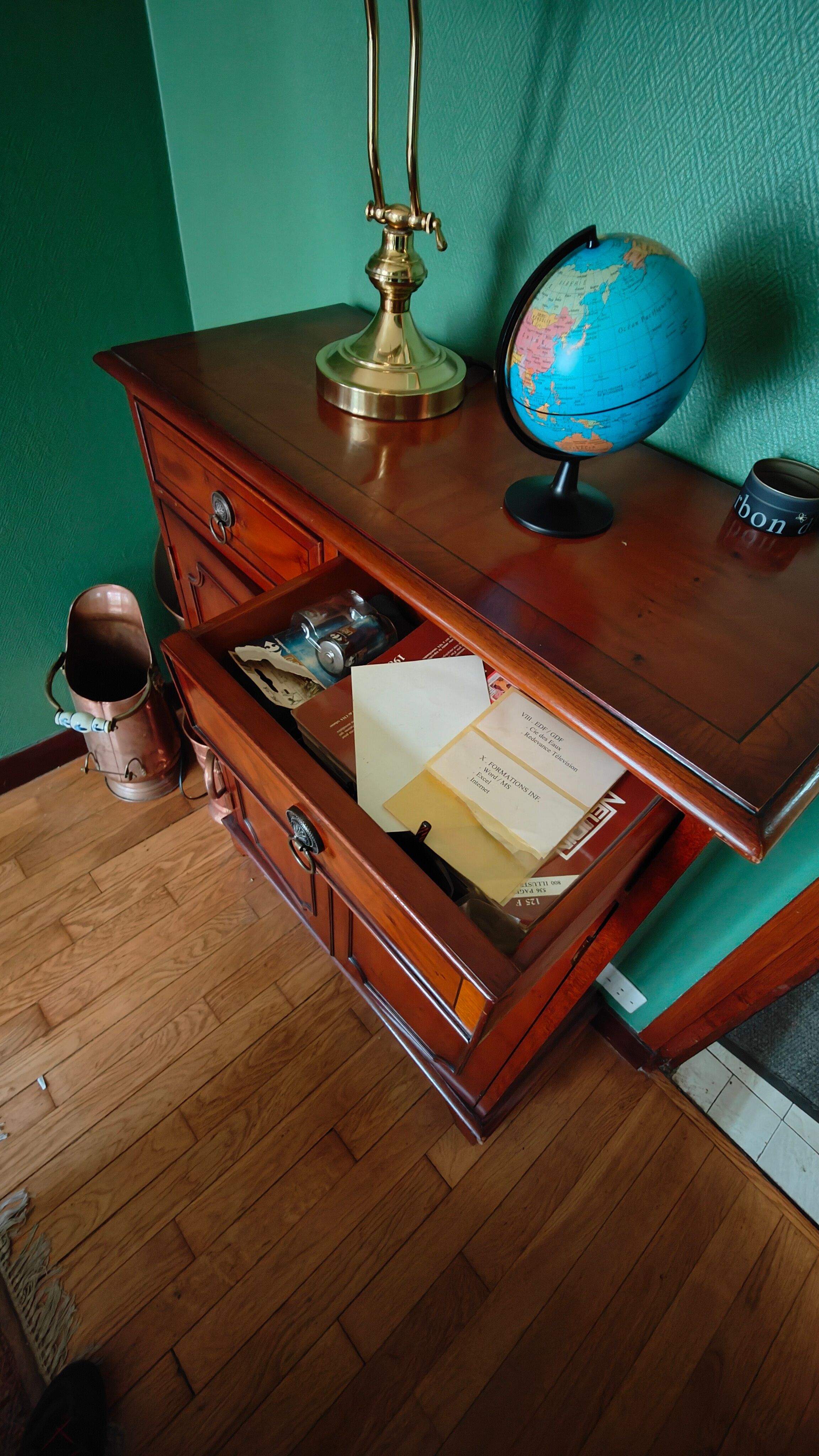 Mahogany storage cabinet classic English style