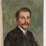 Portrait signed oil XIX th century