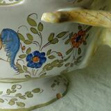 Moustiers earthenware planter with ram's head