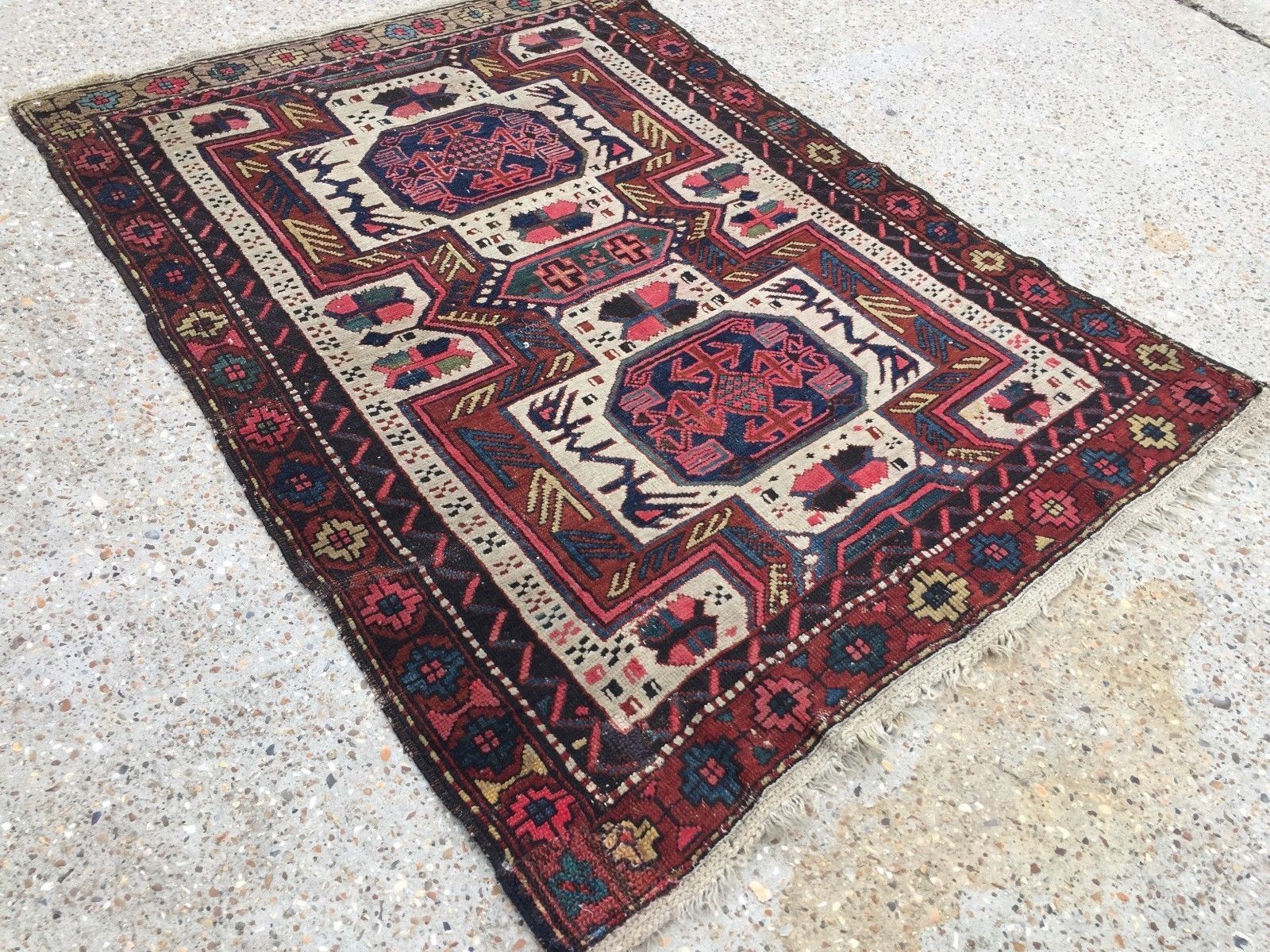 Tapis Kazak en laine oriental fait main 140x105cm