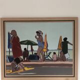oil painting on canvas - seaside scene