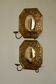Pair of Mid-Century Swedish Brass Octagonal Double Arm SconcesNA100676