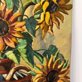 The sunflowers, knife technique on panel.
