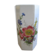 Flowery white porcelain faceted vase