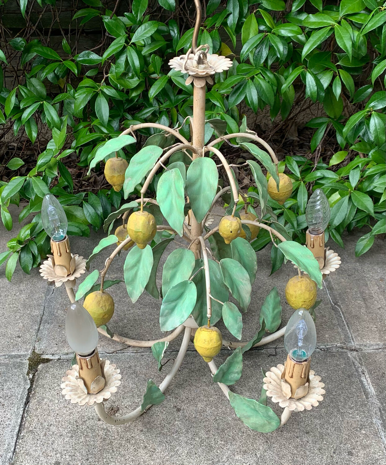 Painted metal chandelier