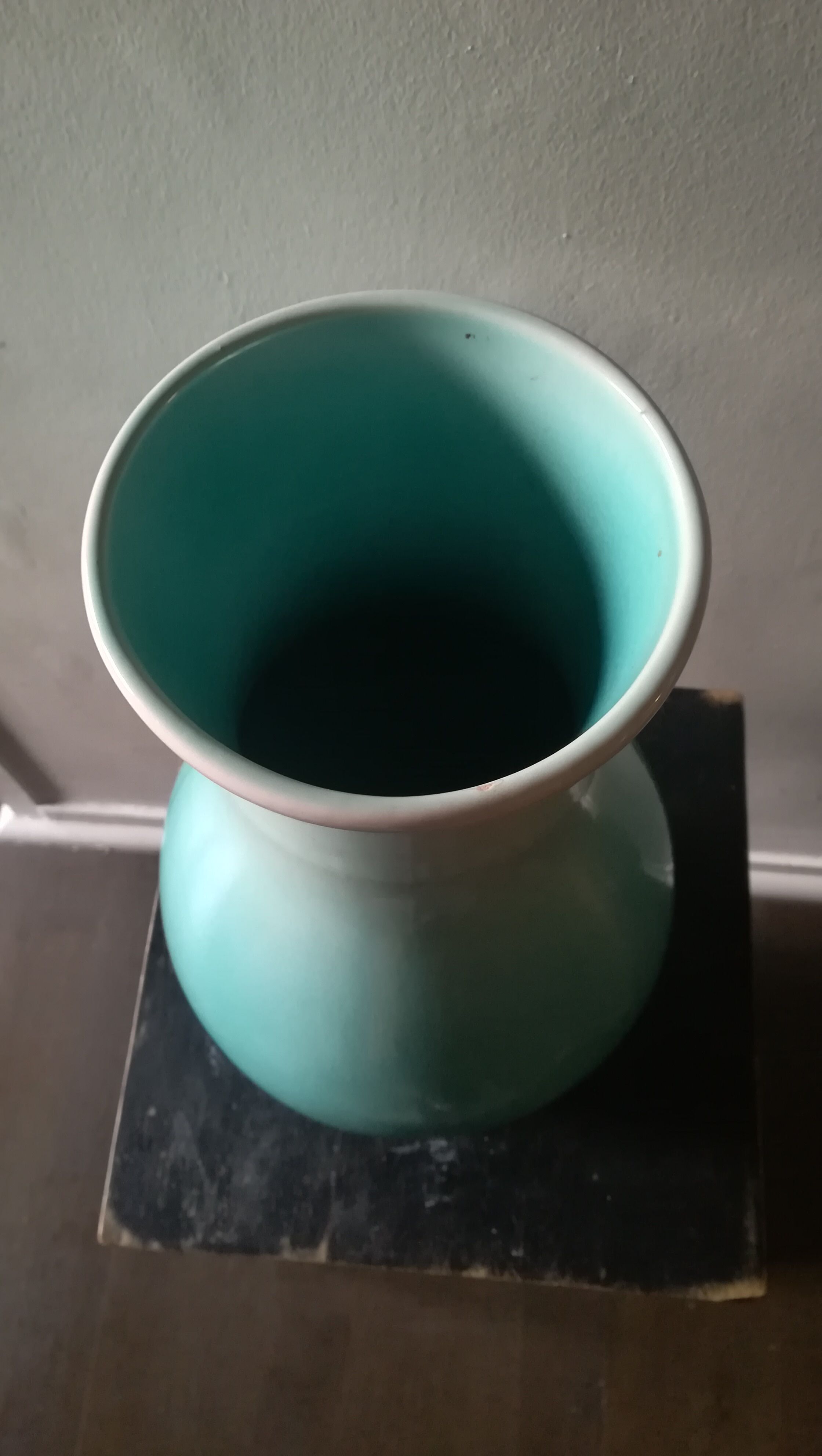 Large vase ceramic signed turquoise blue vallauris Ricard, around 1960.
