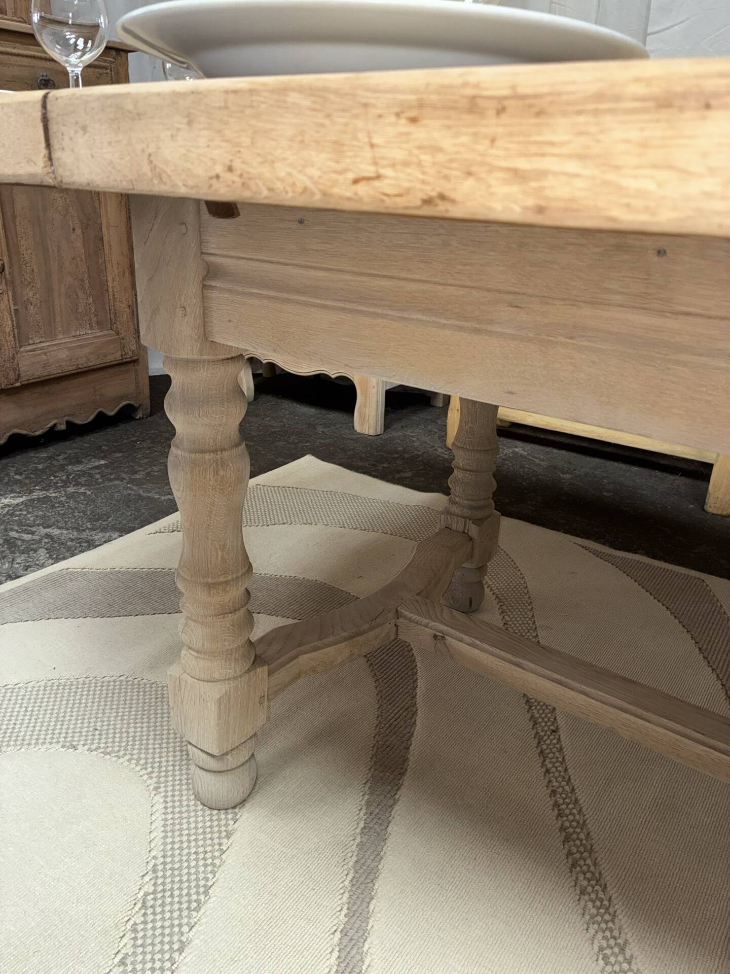 Solid oak farmhouse table with extensions