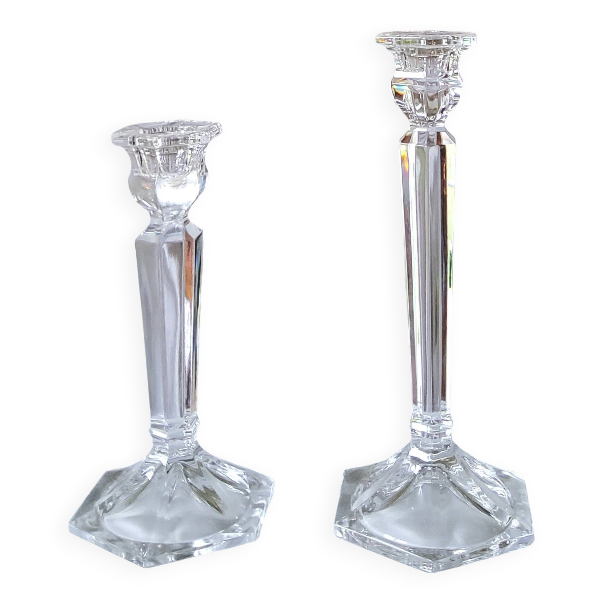 Pair of crystal candlesticks