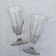 2 old bistro glasses, flared, in blown glass