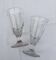 2 old bistro glasses, flared, in blown glass