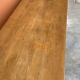 Large beech bistro coffee table and cast iron base French Paris bistro table