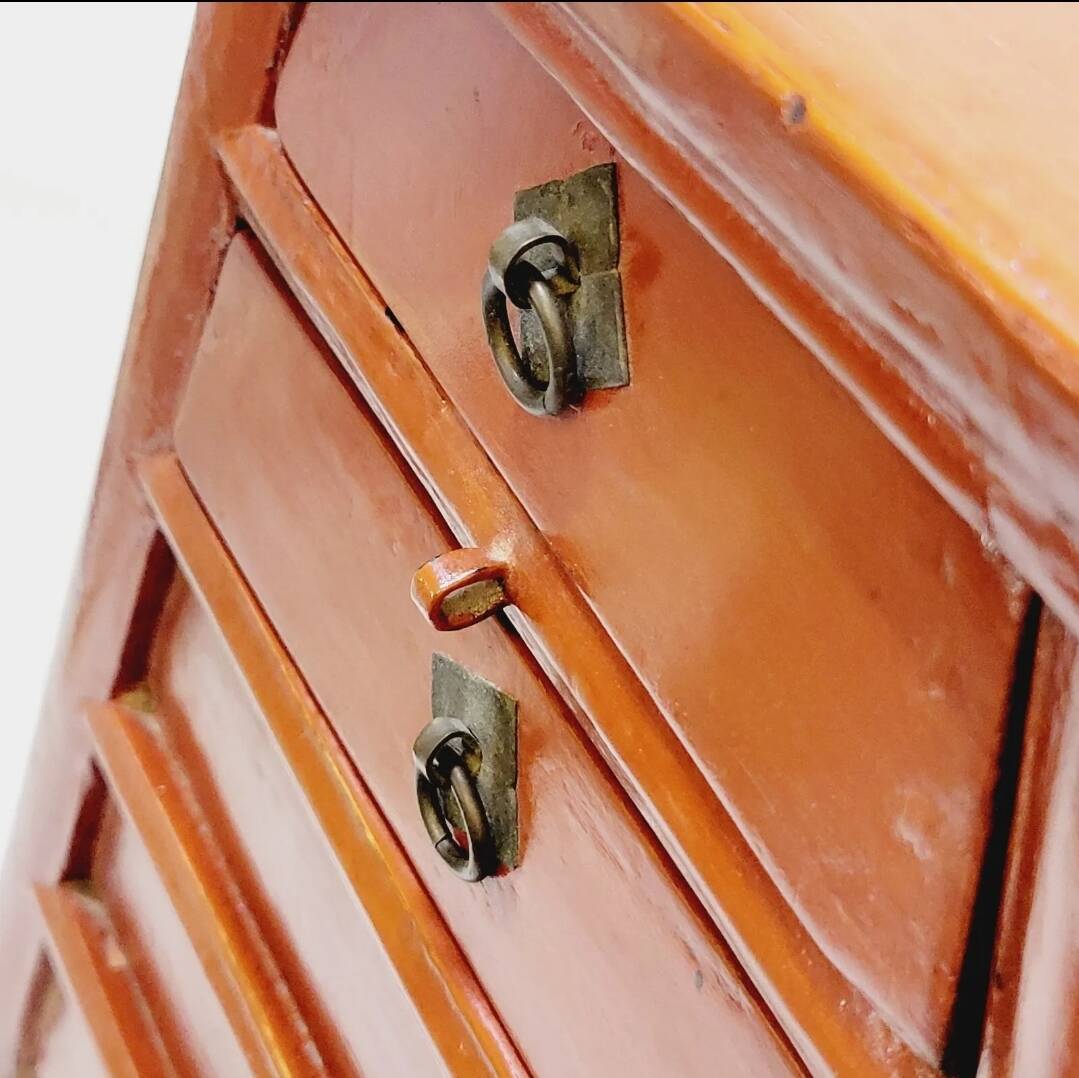 Old chinese barber hairdresser stool 19th xixth century in lacquered wood