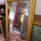 Beautiful and large mirror old Louis Philippe golden 85x140cm