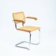 4 chaises en osier Bauhaus, dans le style de Marcel Breuer, empilables
