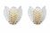 Set of 2 Taormina, Elegant Murano Wall Light Transparent Leaves, 1970