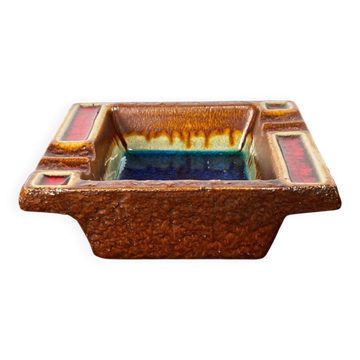 Vintage West German Pottery WGP Fat Lava Ashtray, 1970s