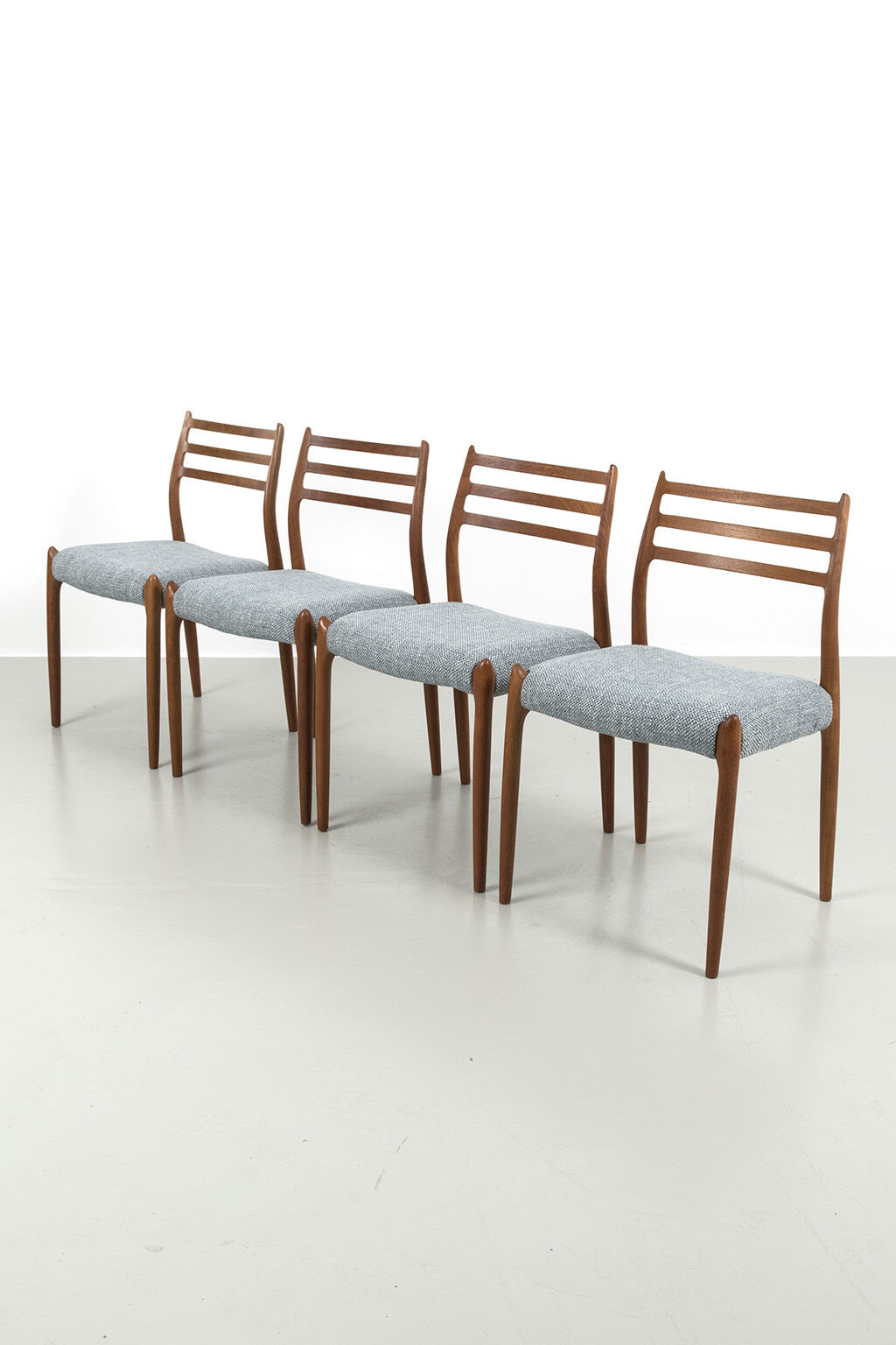 Set of 4 Niels Møller model '78' chairs refurbished
