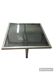 Table in satin aluminum and black glass, 70s design