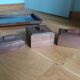 Ensemble de 3 boites en bois sur plateau set de bureau ou de fumeur