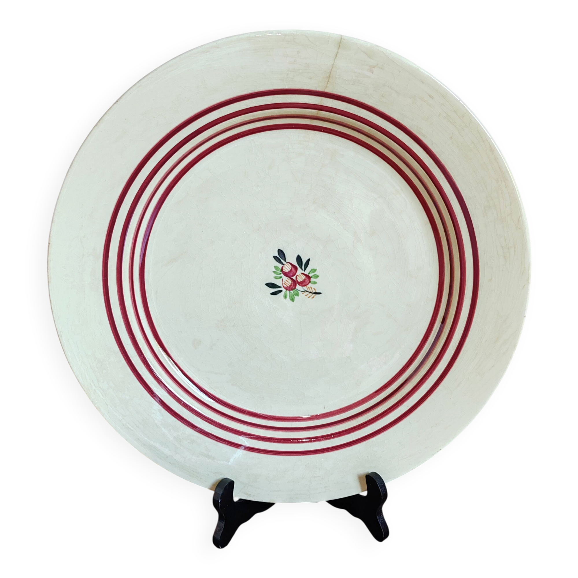 Old Gien earthenware plate