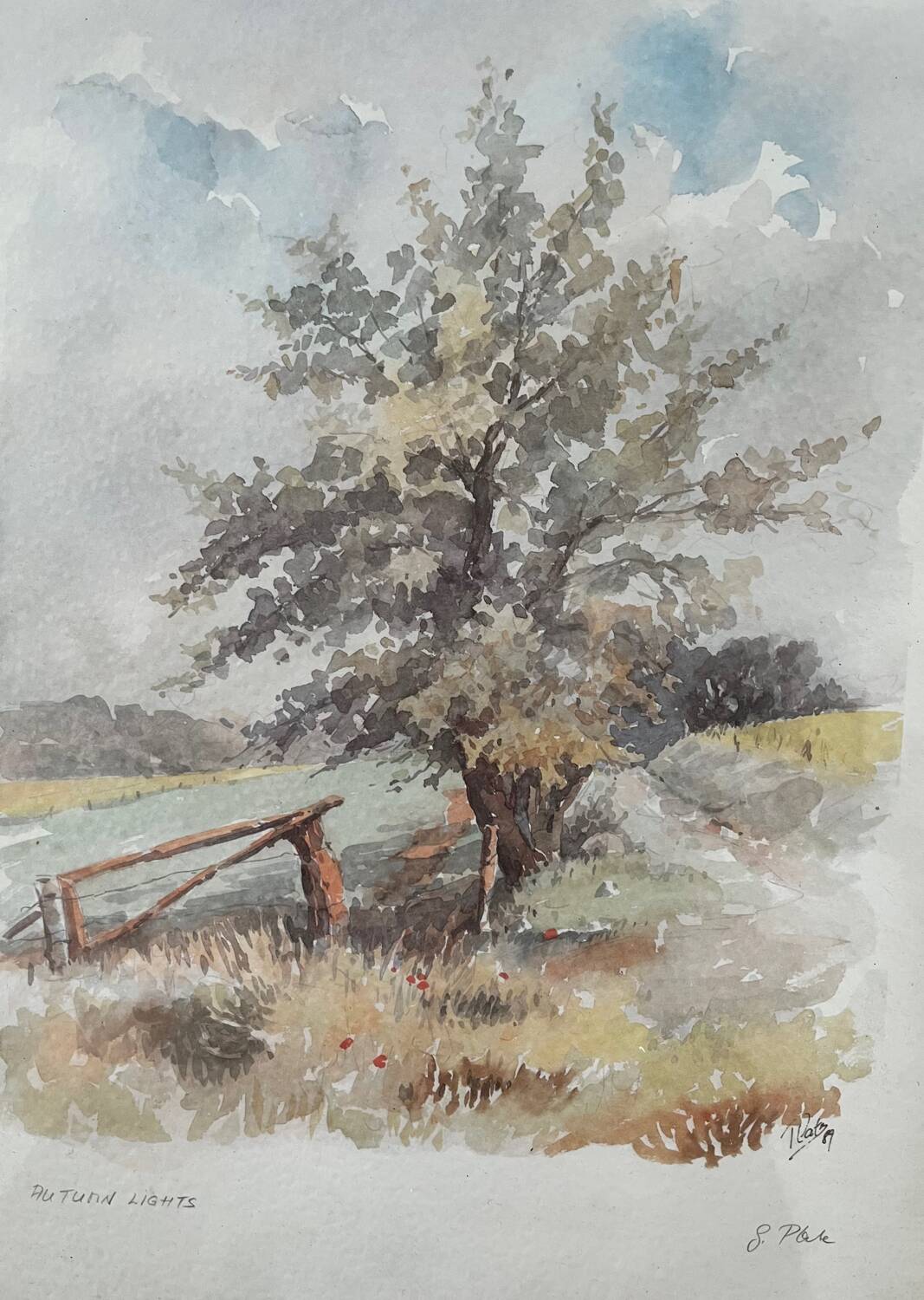 Painting: Lithograph - Autumn Landscape