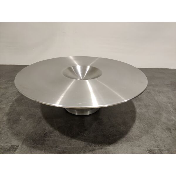 Vintage Round Alien Coffee Table By, Alien Round Stainless Steel Coffee Table