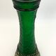 Vintage vase in moulded glass, green and gold patterns - 1970s