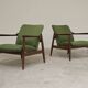 Pair of green GMF 64 armchairs by Edmund Homa, Poland 1960