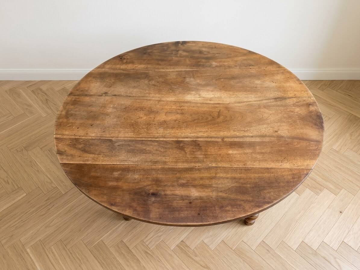 Antique solid wood drop-leaf table